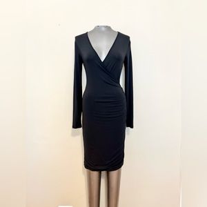 Banana republic, small, long sleeve, black knit dress